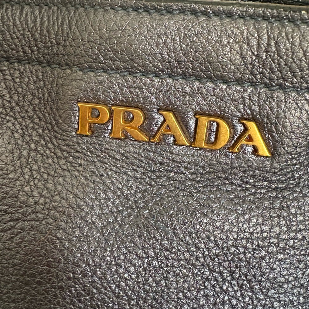 Prada metallic blue Leather handbag - Picture 4 of 14